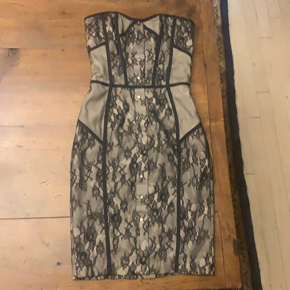 Reiss black & blush lace Babie dress